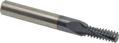 Carmex - 3/8-16 UNC, 0.264" Cutting Diam, 3 Flute, Solid Carbide Helical Flute Thread Mill - Internal Thread, 0.66" LOC, 2-1/2" OAL, 5/16" Shank Diam - Exact Tooling