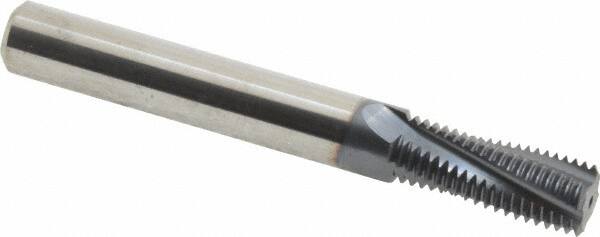 Carmex - 3/8-24, 9/16-24 to 5/8-24 UNEF, UNF, 0.312" Cutting Diam, 4 Flute, Solid Carbide Helical Flute Thread Mill - Internal Thread, 0.81" LOC, 2-1/2" OAL, 5/16" Shank Diam - Exact Tooling