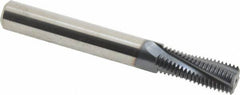 Carmex - 3/8-24, 9/16-24 to 5/8-24 UNEF, UNF, 0.312" Cutting Diam, 4 Flute, Solid Carbide Helical Flute Thread Mill - Internal Thread, 0.81" LOC, 2-1/2" OAL, 5/16" Shank Diam - Exact Tooling