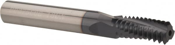 Carmex - 1/2-13 UNC, 0.362" Cutting Diam, 3 Flute, Solid Carbide Helical Flute Thread Mill - Internal Thread, 0.89" LOC, 3" OAL, 3/8" Shank Diam - Exact Tooling