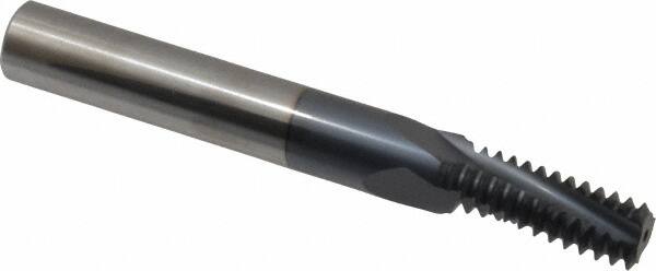 Carmex - 5/8-11 UNC, 0.449" Cutting Diam, 3 Flute, Solid Carbide Helical Flute Thread Mill - Internal Thread, 1.14" LOC, 4" OAL, 1/2" Shank Diam - Exact Tooling