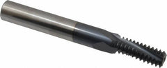 Carmex - 5/8-11 UNC, 0.449" Cutting Diam, 3 Flute, Solid Carbide Helical Flute Thread Mill - Internal Thread, 1.14" LOC, 4" OAL, 1/2" Shank Diam - Exact Tooling