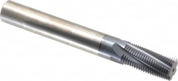Carmex - 3/4-20 to 1-20 UNEF, 1/2" Cutting Diam, 5 Flute, Solid Carbide Helical Flute Thread Mill - Internal Thread, 1.07" LOC, 4" OAL, 1/2" Shank Diam - Exact Tooling