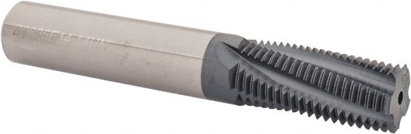 Carmex - 1-12 to 1-1/2 - 12 UNF, 5/8" Cutting Diam, 5 Flute, Solid Carbide Helical Flute Thread Mill - Internal Thread, 1.63" LOC, 4" OAL, 5/8" Shank Diam - Exact Tooling