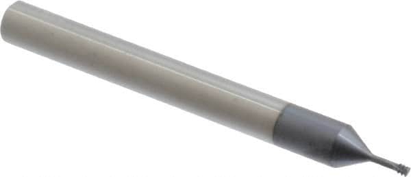 Carmex - #3-48, #4-48 UNC, UNF, 0.075" Cutting Diam, 3 Flute, Solid Carbide Helical Flute Thread Mill - Internal Thread, 0.2" LOC, 2-1/2" OAL, 1/4" Shank Diam - Exact Tooling
