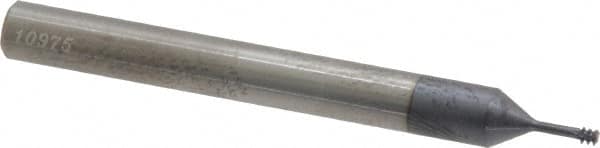 Carmex - #4-40 UNC, 0.083" Cutting Diam, 3 Flute, Solid Carbide Helical Flute Thread Mill - Internal Thread, 1/4" LOC, 2-1/2" OAL, 1/4" Shank Diam - Exact Tooling
