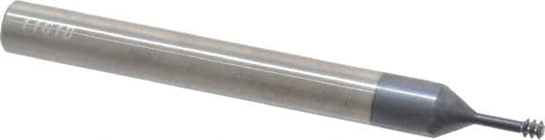 Carmex - #6-32 UNC, 0.1" Cutting Diam, 3 Flute, Solid Carbide Helical Flute Thread Mill - Internal Thread, 0.28" LOC, 2-1/2" OAL, 1/4" Shank Diam - Exact Tooling