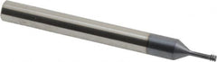 Carmex - #5-40, #6-40 UNC, UNF, 0.096" Cutting Diam, 3 Flute, Solid Carbide Helical Flute Thread Mill - Internal Thread, 0.28" LOC, 2-1/2" OAL, 1/4" Shank Diam - Exact Tooling