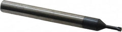 Carmex - M3.5x0.60 Metric Coarse, 0.108" Cutting Diam, 3 Flute, Solid Carbide Helical Flute Thread Mill - Internal Thread, 0.3" LOC, 2-1/2" OAL, 1/4" Shank Diam - Exact Tooling