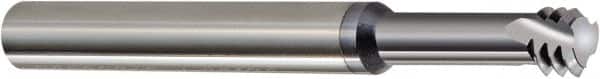 Carmex - #8-36 UNF, 0.13" Cutting Diam, 3 Flute, Solid Carbide Helical Flute Thread Mill - Internal Thread, 0.35" LOC, 2-1/2" OAL, 1/4" Shank Diam - Exact Tooling