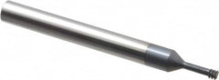 Carmex - #8-32 UNC, 0.126" Cutting Diam, 3 Flute, Solid Carbide Helical Flute Thread Mill - Internal Thread, 0.37" LOC, 2-1/2" OAL, 1/4" Shank Diam - Exact Tooling