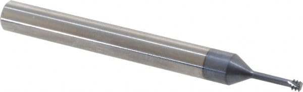 Carmex - #5-40, #6-40 Thread, 1/4" Shank Diam, TiAlN Coating, Solid Carbide Straight Flute Thread Mill - 3 Flutes, 2-1/2" OAL, #5 Min Noml Diameter - Exact Tooling