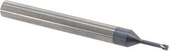 Carmex - #5-40, #6-40 Thread, 1/4" Shank Diam, TiAlN Coating, Solid Carbide Straight Flute Thread Mill - 3 Flutes, 2-1/2" OAL, #5 Min Noml Diameter - Exact Tooling