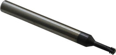 Carmex - #10-32 UNF, 0.146" Cutting Diam, 3 Flute, Solid Carbide Helical Flute Thread Mill - Internal Thread, 0.41" LOC, 2-1/2" OAL, 1/4" Shank Diam - Exact Tooling