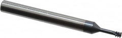 Carmex - #10-24, #12-24 UNC, 0.138" Cutting Diam, 3 Flute, Solid Carbide Helical Flute Thread Mill - Internal Thread, 0.42" LOC, 2-1/2" OAL, 1/4" Shank Diam - Exact Tooling
