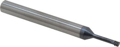 Carmex - M4x0.70 Metric Coarse, 0.122" Cutting Diam, 3 Flute, Solid Carbide Helical Flute Thread Mill - Internal Thread, 0.49" LOC, 2-1/2" OAL, 1/4" Shank Diam - Exact Tooling
