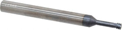 Carmex - M5x0.80 Metric Coarse, 0.15" Cutting Diam, 3 Flute, Solid Carbide Helical Flute Thread Mill - Internal Thread, 0.49" LOC, 2-1/2" OAL, 1/4" Shank Diam - Exact Tooling