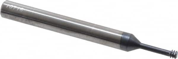 Carmex - #8-32 UNC, 0.126" Cutting Diam, 3 Flute, Solid Carbide Helical Flute Thread Mill - Internal Thread, 0.49" LOC, 2-1/2" OAL, 1/4" Shank Diam - Exact Tooling