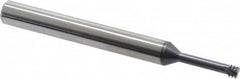 Carmex - #10-32 UNF, 0.146" Cutting Diam, 3 Flute, Solid Carbide Helical Flute Thread Mill - Internal Thread, 0.59" LOC, 2-1/2" OAL, 1/4" Shank Diam - Exact Tooling
