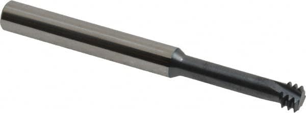 Carmex - M8x1.25 Metric Coarse, 0.234" Cutting Diam, 3 Flute, Solid Carbide Helical Flute Thread Mill - Internal Thread, 0.94" LOC, 2-1/2" OAL, 1/4" Shank Diam - Exact Tooling