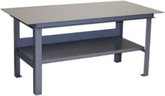 Jamco - 72 Wide x 36" Deep x 34" High, Steel Work Table - Flat Top, Fixed Legs, Gray - Exact Tooling
