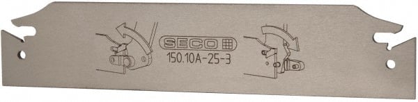 Seco - 0.984" Blade Height, 3/32" Blade Width, 5.91" OAL, Neutral Cut, Double End Indexable Cut-Off Blade - 2" Max Depth of Cut, 150.10A Blade, 150.10 Series - Exact Tooling