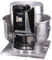 Fantech - 20" Blade, 4,693 CFM, Belt Drive Centrifugal Roof Exhauster - 1 hp, Open Dripproof Enclosure, Upblast Style, Three-Phase, 208-220 Volts - Exact Tooling
