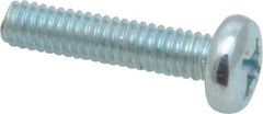 Value Collection - #12-24 UNC, 1" Length Under Head Phillips Drive Machine Screw - Pan Head, Grade 2 Steel, Zinc-Plated Finish, Without Washer - Exact Tooling