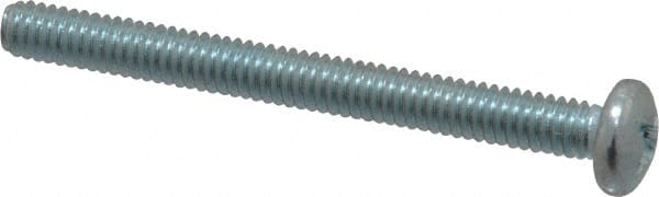 Value Collection - #8-32 UNC, 1-3/4" Length Under Head Phillips Drive Machine Screw - Pan Head, Grade 2 Steel, Zinc-Plated Finish, Without Washer - Exact Tooling