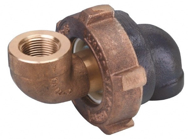 Barco - 5" Pipe, 5" Flange Thickness, 90° Casing, 90° Ball Swivel Joint - Bronze Ball & Nut with Iron Body, 300 psi Water, 200 psi Steam, Size Code 24, NPT Ends - Exact Tooling
