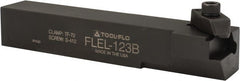 Tool-Flo - External Thread, Left Hand Cut, 3/4" Shank Width x 3/4" Shank Height Indexable Threading Toolholder - 4-1/2" OAL, FL 3R Insert Compatibility, FLE Toolholder, Series FLEL - Exact Tooling