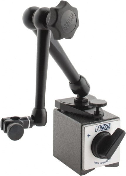 Noga - 60mm Long x 50mm Wide x 55mm High Magnetic Indicator Base with On/Off Switch - 65 Lb Magnetic Pull, Articulated Arm - Exact Tooling