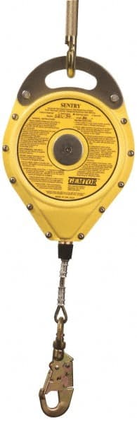 Gemtor - 30' Long, Stainless Steel Cable Self-Retracting Lifeline - 0.187" Diam, Swivel Locking Snap Hook Connector - Exact Tooling