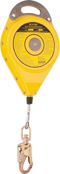 Gemtor - 50' Long, Stainless Steel Cable Self-Retracting Lifeline - 0.187" Diam, Swivel Locking Snap Hook Connector - Exact Tooling