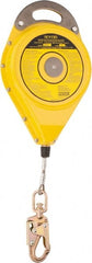 Gemtor - 50' Long, Stainless Steel Cable Self-Retracting Lifeline - 0.187" Diam, Swivel Locking Snap Hook Connector - Exact Tooling