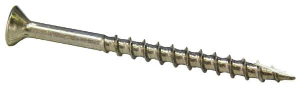 Value Collection - #8 Flat Head, Square Drive Stainless Steel Deck Screw - 1" OAL, Grade 305, Type 17 Point - Exact Tooling