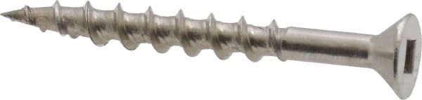 Value Collection - #8 Flat Head, Square Drive Stainless Steel Deck Screw - Exact Tooling