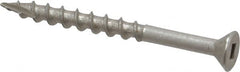 Value Collection - #8 Flat Head, Square Drive Stainless Steel Deck Screw - 2" OAL, Grade 305, Type 17 Point - Exact Tooling