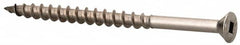 Value Collection - #10 Flat Head, Square Drive Stainless Steel Deck Screw - 3" OAL, Grade 305, Type 17 Point - Exact Tooling