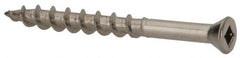 Value Collection - #7 Flat Head, Square Drive Stainless Steel Deck Screw - 1-5/8" OAL, Grade 305, Type 17 Point - Exact Tooling