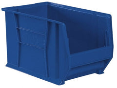 Akro-Mils - 200 Lb. Load Capacity, 20" Deep, Blue Polymer Hopper Stacking Bin - 6" High x 12-3/8" Wide x 20" Long - Exact Tooling