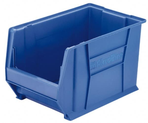 Akro-Mils - 300 Lb. Load Capacity, 20" Deep, Yellow Polymer Hopper Stacking Bin - 12" High x 18-3/8" Wide x 20" Long - Exact Tooling