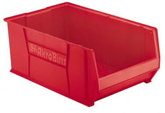 Akro-Mils - 300 Lb. Load Capacity, 29-1/4" Deep, Red Polymer Hopper Stacking Bin - 12" High x 18-3/8" Wide x 29-1/4" Long - Exact Tooling