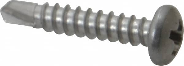 Value Collection - #6, Pan Head, Phillips Drive, 3/4" Length Under Head, #2 Point, Self Drilling Screw - Grade 410 Stainless Steel - Exact Tooling