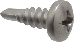 Value Collection - #8, Pan Head, Phillips Drive, 1/2" Length Under Head, #2 Point, Self Drilling Screw - Grade 410 Stainless Steel - Exact Tooling