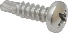 Value Collection - #8, Pan Head, Phillips Drive, 5/8" Length Under Head, #2 Point, Self Drilling Screw - Grade 410 Stainless Steel - Exact Tooling