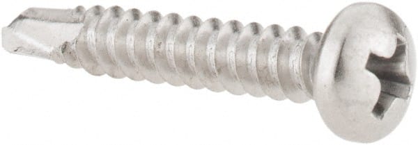 Value Collection - #8, Pan Head, Phillips Drive, 1" Length Under Head, #2 Point, Self Drilling Screw - Grade 410 Stainless Steel - Exact Tooling