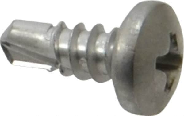 Value Collection - #10, Pan Head, Phillips Drive, 1/2" Length Under Head, #2 Point, Self Drilling Screw - Grade 410 Stainless Steel - Exact Tooling