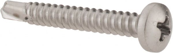 Value Collection - #10, Pan Head, Phillips Drive, 1-1/2" Length Under Head, #3 Point, Self Drilling Screw - Grade 410 Stainless Steel - Exact Tooling