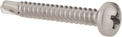 Value Collection - #10, Pan Head, Phillips Drive, 1-1/2" Length Under Head, #3 Point, Self Drilling Screw - Grade 410 Stainless Steel - Exact Tooling